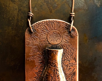 Handmade Copper Wall Pocket Vase