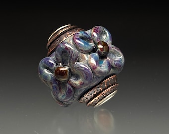 Leah Deeb Beads - Flower Power Capped Focal Glass BHB