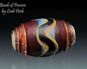 Rich Earthy Tribal Big Hole Capped Glass Bead