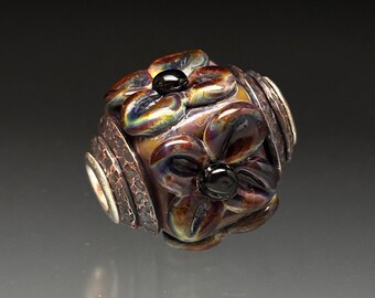 Leah Deeb Glass Bead - Flower Power Capped Focal BHB