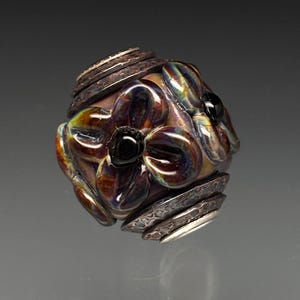 Leah Deeb Glass Bead - Flower Power Capped Focal BHB