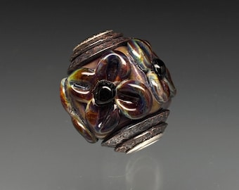 Leah Deeb Glass Bead - Flower Power Capped Focal BHB