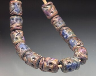 Glass Lampwork Beads - 12 Wild Tribal Glass Beads