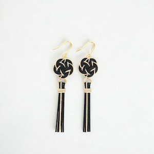 Customer Favorite | Mizuhiki Tassel Earrings – Handmade Japanese Knot Jewelry | Elegant Gift for Her - light weight