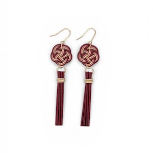 Best Seller | Mizuhiki Tassel Earrings – Handmade Japanese Knot Jewelry | Elegant Gift for Her - light weight