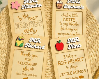 Personalized Teacher Sticky Note Holder: Custom Desk Gift