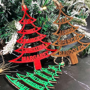 Personalized Family Christmas Ornament, Big Family Name Christmas Tree 1-15 members Gift, Christmas Ornament with Family Name 2025