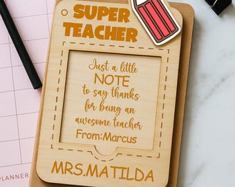 Personalized Teacher Sticky Note Holder: Custom Desk Organizer