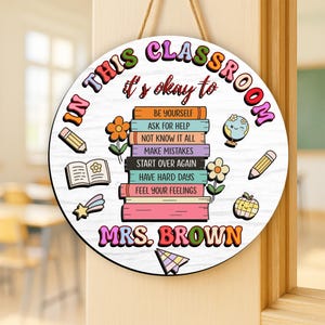 Custom Teacher 3D Door Hanger, In this Classroom You Are, Cute Teacher Door Sign, Back to School Gift, Custom Teacher Name, Classroom Decor