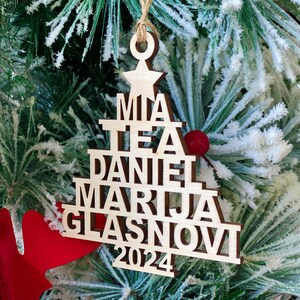 Personalized Family Christmas Ornaments, Custom Christmas Ornament with Family Name 2024, Christmas Tree Decorations, Family Ornament Gifts