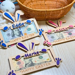 Porta soldi di Pasqua, riempitivi per cestini di Pasqua, regali di Pasqua per adolescenti, regali di Pasqua per adulti, porta soldi per regalo, regalo di soldi a forma di coniglietto di Pasqua