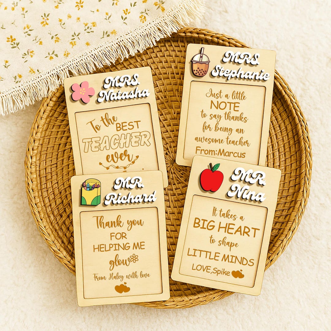 Personalized Teacher Sticky Note Holder: Teacher Appreciation Gift - Etsy