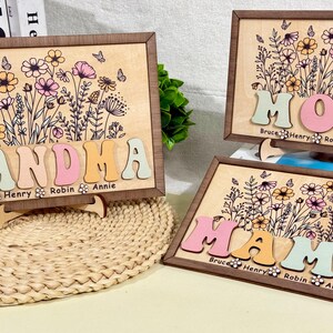 Grandma&#39;s Garden Wooden Sign With Grandkids Names, Mother&#39;s Day, Grandma Gifts