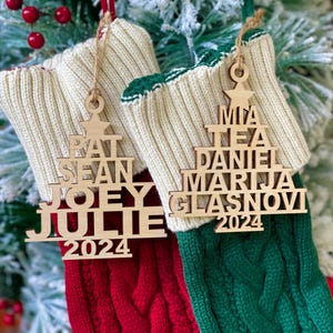 Family Christmas Ornaments, Christmas Ornament with Family Name 2025, Wooden Christmas Tree Decorations