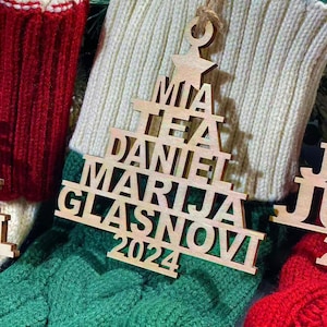 Personalized Family Christmas Ornament, Big Family Name Christmas Tree 1-15 members Gift, Christmas Ornament with Family Name 2024