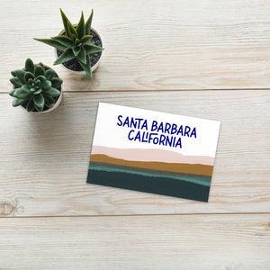 Cartão Postal Santa Barbara Califórnia - Praia e Montanhas - Padrão