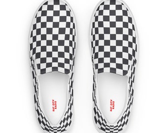 Alexander McQueen Men\'s Black and  White Plaid Slip-On Shoes Alexander McQueen women main image 2