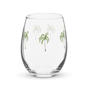 Kieliszek do wina Palm Tree - Tropikalny kieliszek do wina - Kieliszek do wina Tiki - Sztuka dżungli - Sztuka plaży - Sztuka raju - Kieliszek do wina bez nóżki
