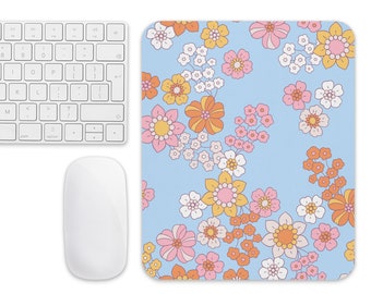Blaue Blume - Bunt - Elegant - Work from Office - Work from Home - Mausunterlage