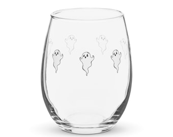 Ghost Wine Glass - Halloween Wine Glass - Spooky Wine Glass - Stemless wine glass