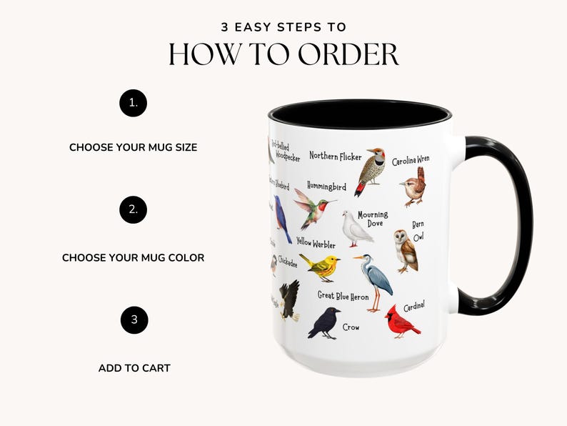 Bird Mug - 11oz & 15oz - Bird Watching Coffee Gift image 18