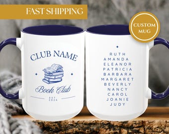 Book Club Personalized Mug - Bookish Coffee Cup - Gift for Book Reading Lovers (11oz & 15oz)