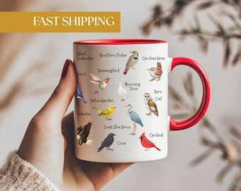 Bird Mug - 11oz & 15oz Coffee Mug, Bird Watching Gift for Bird Nerd and Nature Lover