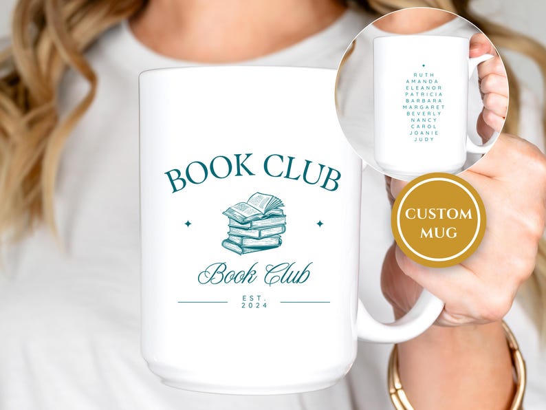 Book Club Personalized Mug - Bookish Coffee Cup - Gift for Book Reading ...