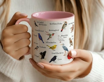 Bird Mug - 11oz & 15oz Coffee Mug, Bird Watching Gift for Bird Nerd and Nature Lover