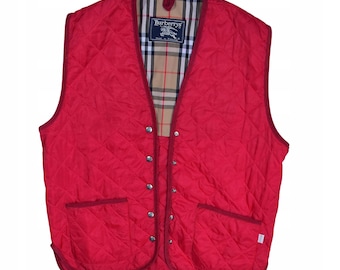 Burberrys Quilted Vintage Vest Red / Xl