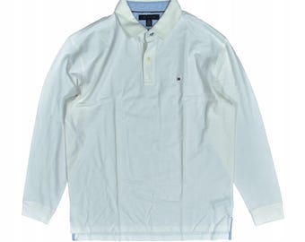 Tommy Hilfiger White Long Sleeve Rugby Polo Shirt Xl
