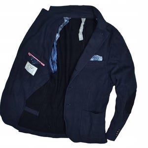Manuel Ritz Navy Blue Cotton Men's 52 Extra Slim Jacket