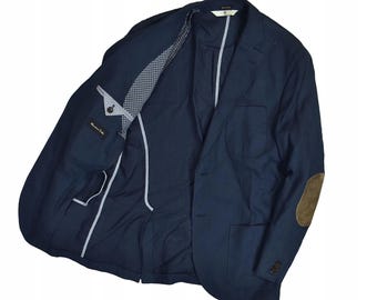 Massimo Dutti Navy Blue Cotton Linen Rama 52