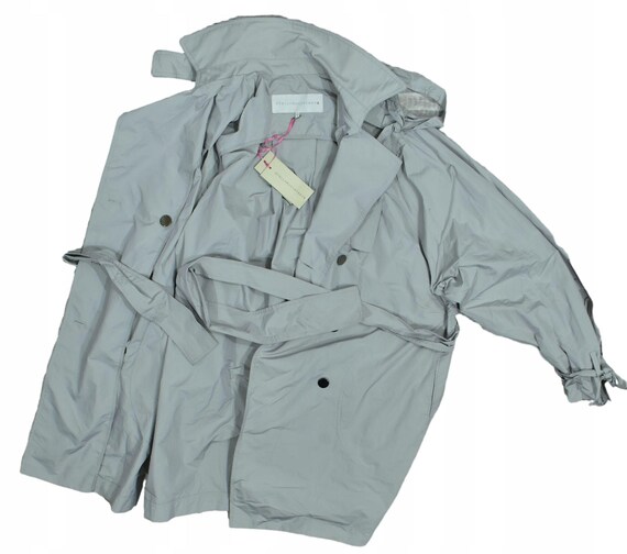 Stella McCartney, Stella McCartney Grey Double-breasted Trench Oversize Coat New L