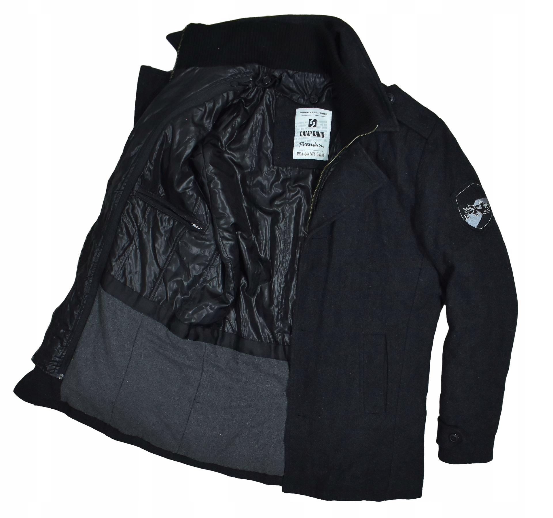 Manteau Camp David Oskar Bleu - Taille EU 50, Laine Et Polyester, Occasion Avec Défaut De Matériau