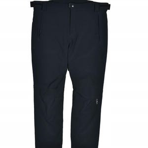 May include: Black outdoor pants with a button closure, belt loops, and zippered pockets. The pants have a straight leg design and a small logo on the lower leg. The pants are made of a durable, weather-resistant material.