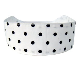 Bargain Headbands, Black Polka Dots Over White, Beautiful Classic Headband