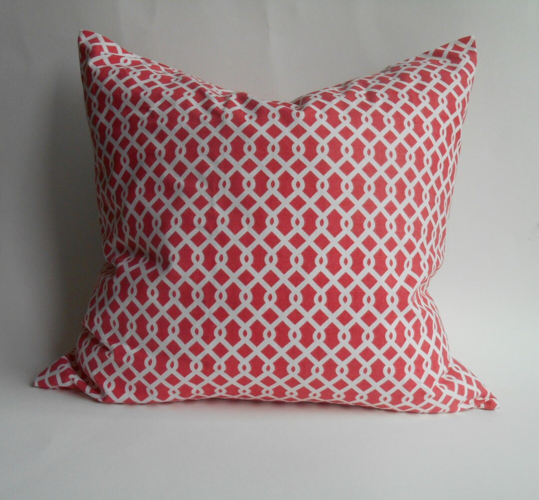 Coral Trellis Pattern Pillow Cover 20 X 20 - Etsy
