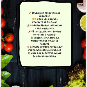 Coloriages de Légumes avec Conseils Nutritionnels – PDF à Imprimer pour Enfants – Par une Psychoéducatrice