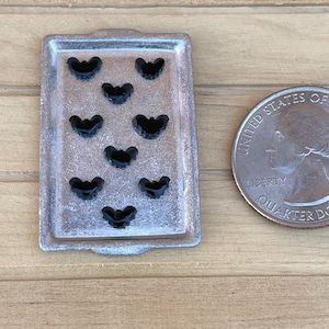 1/12 scale black bat sugar cookies tray Halloween treats bakery party realistic dollhouse miniature food fairy garden