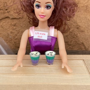 1/6 scale Frankensteins Monster 2 pc Halloween drink cocktail bat glowing dollhouse miniatures inch scale fairy playscale fashion bjd