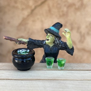 Mini Halloween Witch Brew Spell Cauldron Figurine Fairy Garden Miniature Decor Mini Halloween Witch Brew Spell Cauldron Figurine Fairy Garden Miniature Decor