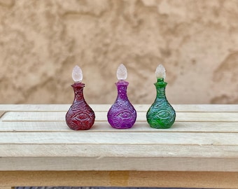Single Miniature Evil Eye potion perfume bottles witch wizard Halloween playscale bjd scientist magic miniature dollhouse fairy
