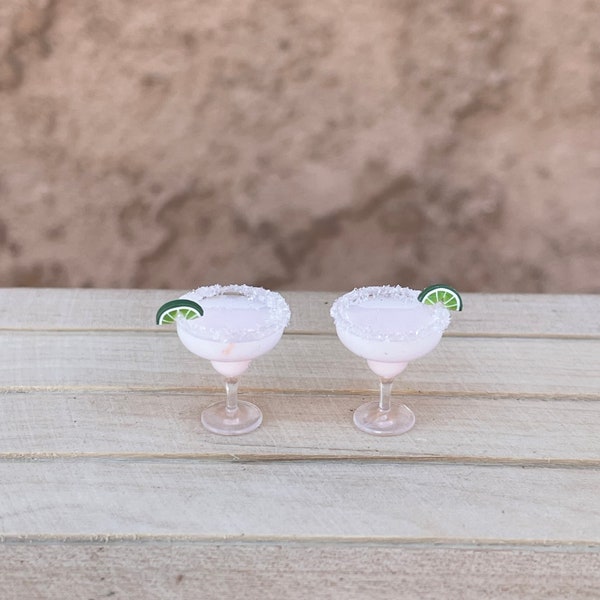 1/12 scale margaritas Pink Cadillac set of 2 cocktails party bar drink miniature realistic dollhouse fairy garden