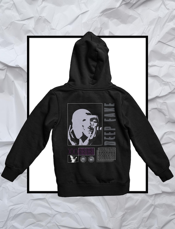 Digital Identity Backprint Hoodie: Existential Art Hoodie 