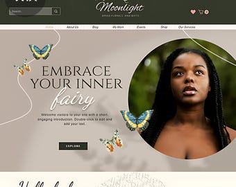 Fairycore Wix Website Template – Whimsical Green Blog Design