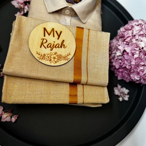 Tissu pour homme Dhoti : Kerala Kasavu avec bordure or Jari veshti simple