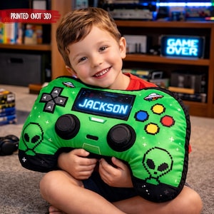 Personalized Game Controller Pillow, Custom Name Gamer Pillow,  Video Game Controller Cushion, Gamer Pillow, Gamer Gift for Kids, Boy, Son