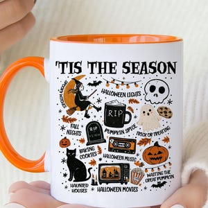 Vintage Halloween Mug, Tis&#39; the Season Mug, Ghost Mug, Retro Halloween Aesthetic, Pumpkin Witch Mug, Fall Mug, Gift for Her, Grandma