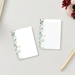 Eukalyptus Blätter vertikaler Rahmen - Druckbares Briefpapier/Schreibwaren/8.5x11/A4/Druckbares Briefpapier/Zeilenpapier/Schreibpapier/Umschlag